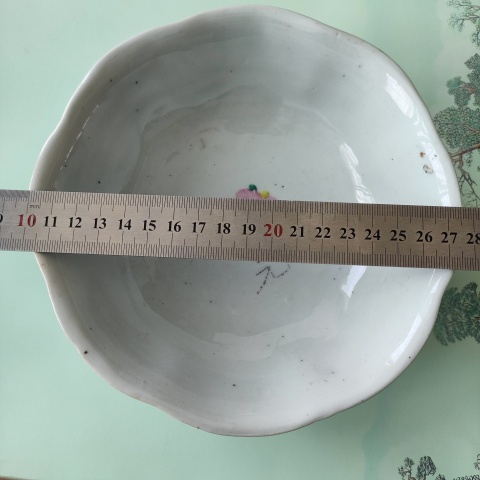 古玩陶瓷民國，粉彩花卉紋花口貢碗拍賣，當前價格80元