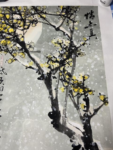 古玩字畫盧曉星老師梅花精品《情意真》拍賣,當前價格980元
