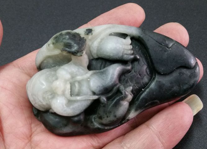 古玩玉器獨山玉雕“壽星”把件拍賣,當前價格680元