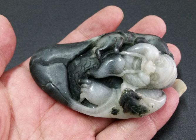 古玩玉器獨山玉雕“壽星”把件拍賣,當前價格680元