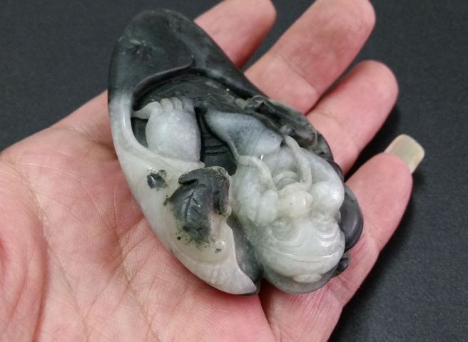 古玩玉器獨山玉雕“壽星”把件拍賣,當前價格680元