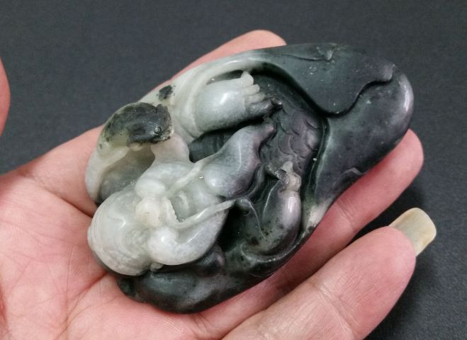 古玩玉器獨山玉雕“壽星”把件拍賣,當前價格680元
