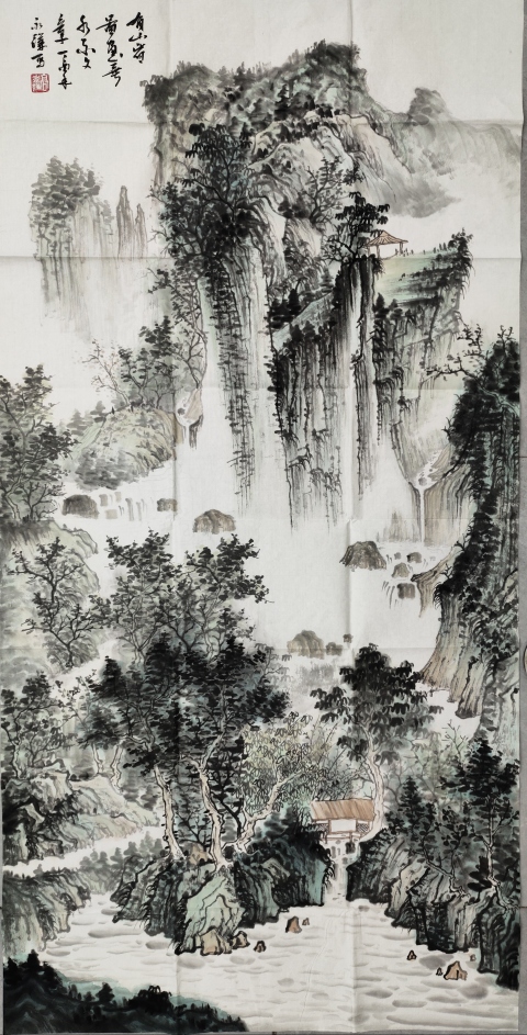 古玩字畫中國美術家協會會員 高永謙《山水文章》拍賣,當前價格16999元