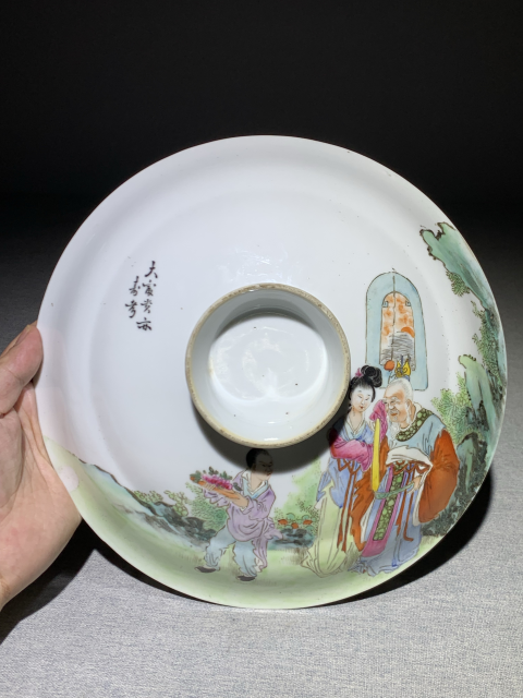 古玩陶瓷【放漏大器·收藏級(jí)精品】人物紋粉彩蓋盤拍賣,當(dāng)前價(jià)格5888元