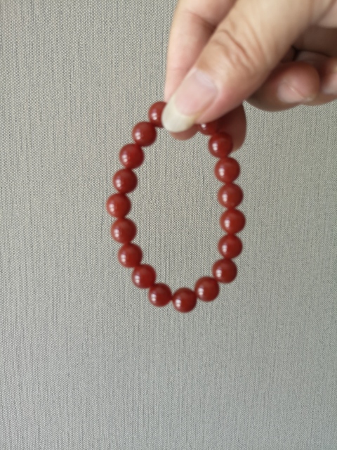 古玩玉器紅瑪瑙珠手串拍賣，當(dāng)前價(jià)格220元
