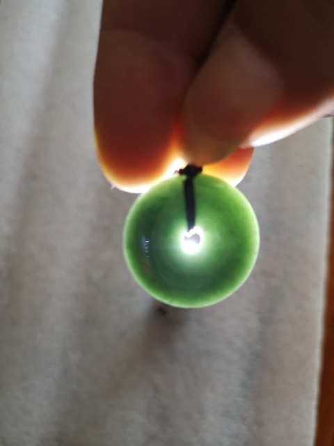 古玩玉器天然翡翠“平安扣”掛件拍賣，當(dāng)前價(jià)格220元
