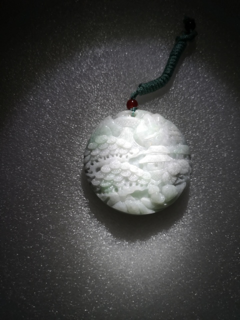 古玩玉器天然翡翠雕“山水”牌拍賣,當前價格680元