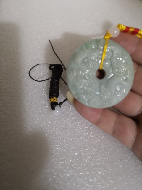 古玩玉器天然翡翠雕“龍紋”牌拍賣，當(dāng)前價格680元
