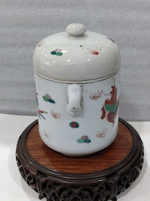 古玩陶瓷粉彩龍鳳紋雙系蓋罐拍賣,當前價格780元