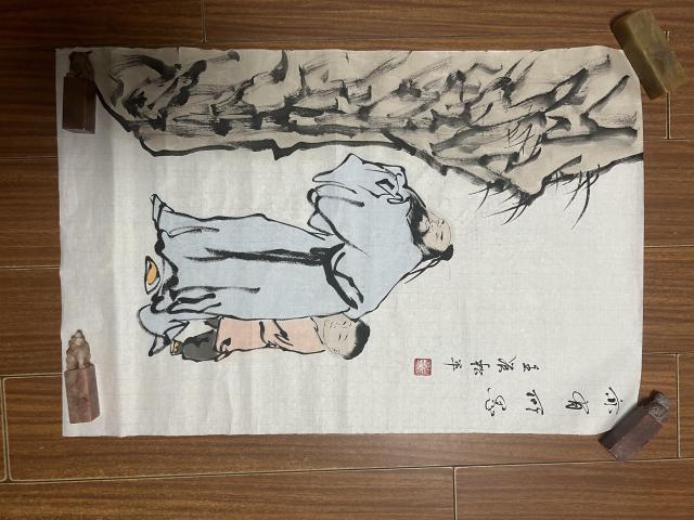 古玩字畫張松平老師《人物》拍賣，當前價格398元