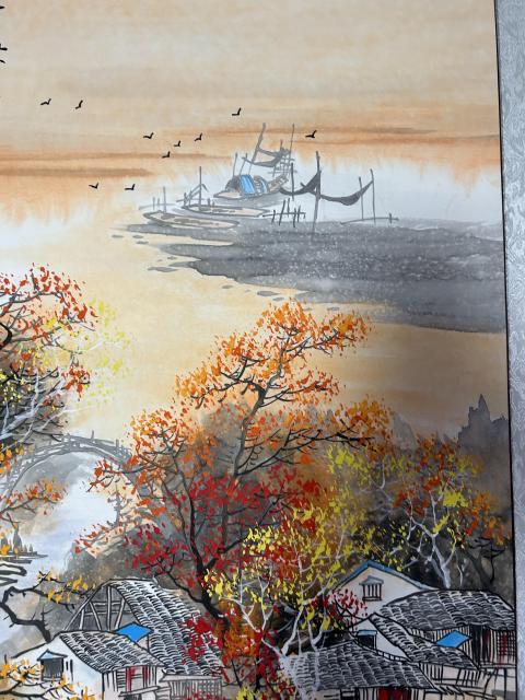 古玩字畫宋德寧老師國畫《金秋雅居》拍賣，當前價格658元