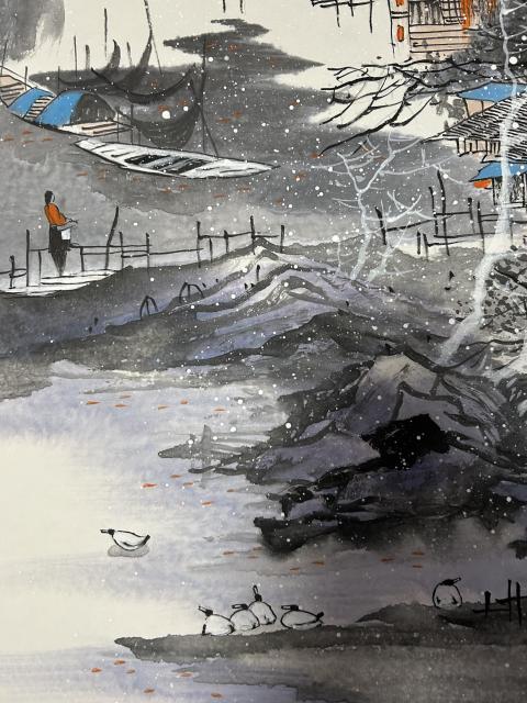 古玩字畫宋德寧《冬雪呈祥》拍賣，當前價格650元