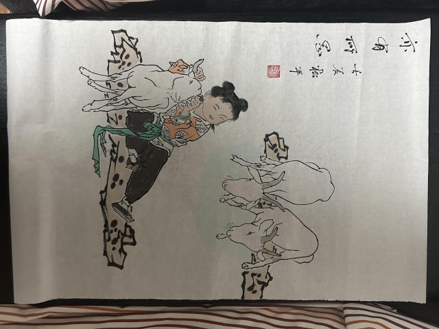 古玩字畫張松平老師寫意人物拍賣,當前價格458元