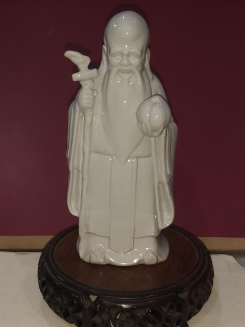 古玩陶瓷白釉壽星人物塑像拍賣，當(dāng)前價(jià)格1280元