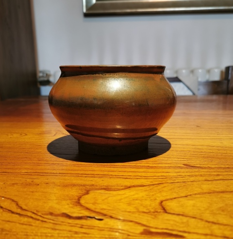 古玩陶瓷【清倉大處理】明清紫金釉窯變茶入拍賣,當前價格888元