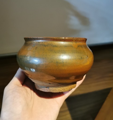 古玩陶瓷【清倉大處理】明清紫金釉窯變茶入拍賣,當前價格888元