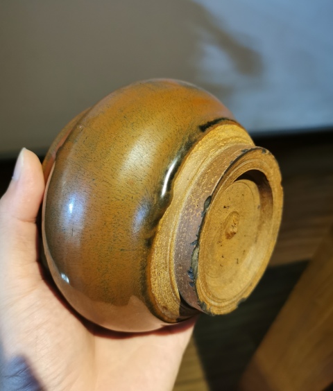 古玩陶瓷【清倉大處理】明清紫金釉窯變茶入拍賣,當前價格888元