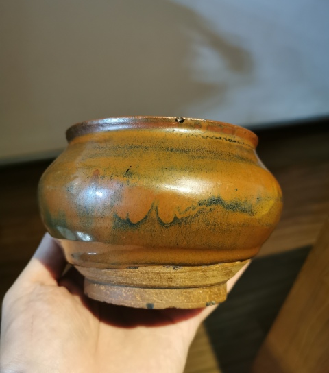 古玩陶瓷【清倉大處理】明清紫金釉窯變茶入拍賣,當前價格888元