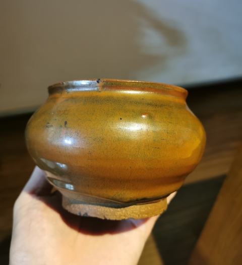 古玩陶瓷【清倉大處理】明清紫金釉窯變茶入拍賣,當前價格888元