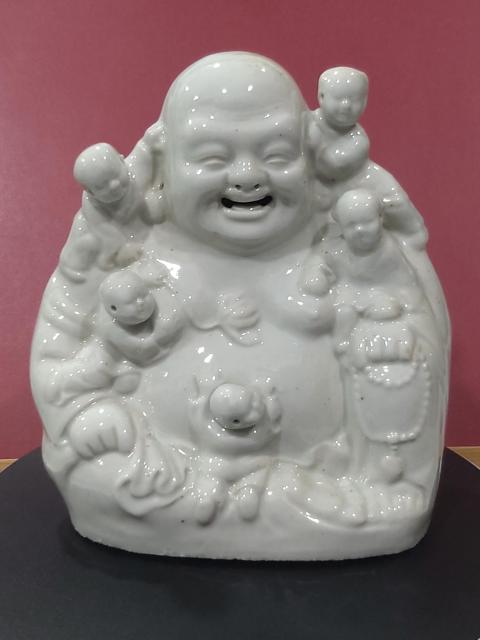 古玩陶瓷白釉五子彌勒佛塑像拍賣,當前價格1888元