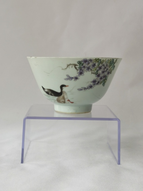 古玩陶瓷民國粉彩春江水暖碗拍賣，當前價格2500元