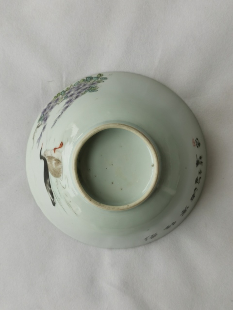 古玩陶瓷民國粉彩春江水暖碗拍賣，當前價格2500元