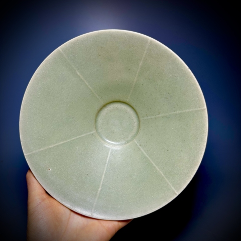 古玩陶瓷耀州出筋斗笠大盞拍賣,當(dāng)前價(jià)格38000元