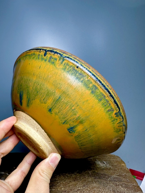 古玩陶瓷磁州窯兔毫釉直口斗笠碗拍賣(mài)，當(dāng)前價(jià)格12000元