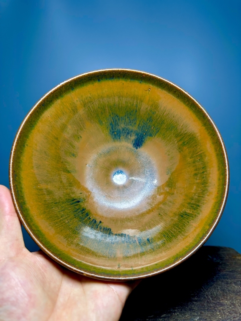 古玩陶瓷磁州窯兔毫釉直口斗笠碗拍賣(mài)，當(dāng)前價(jià)格12000元