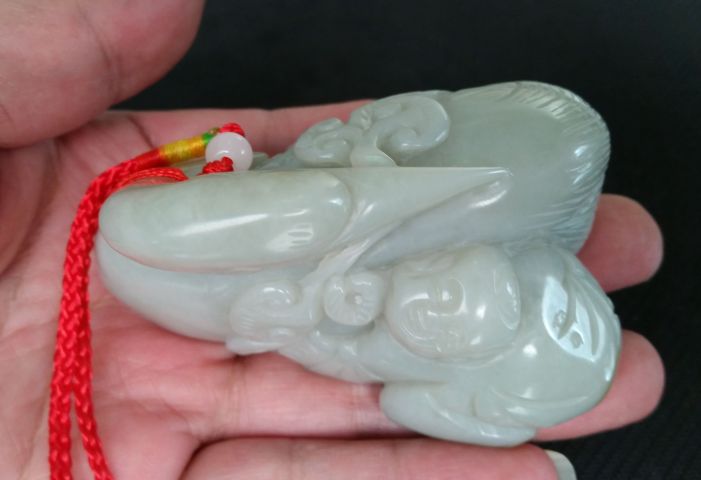 古玩玉器和田玉雕“鵝如意”擺件拍賣(mài)，當(dāng)前價(jià)格1980元