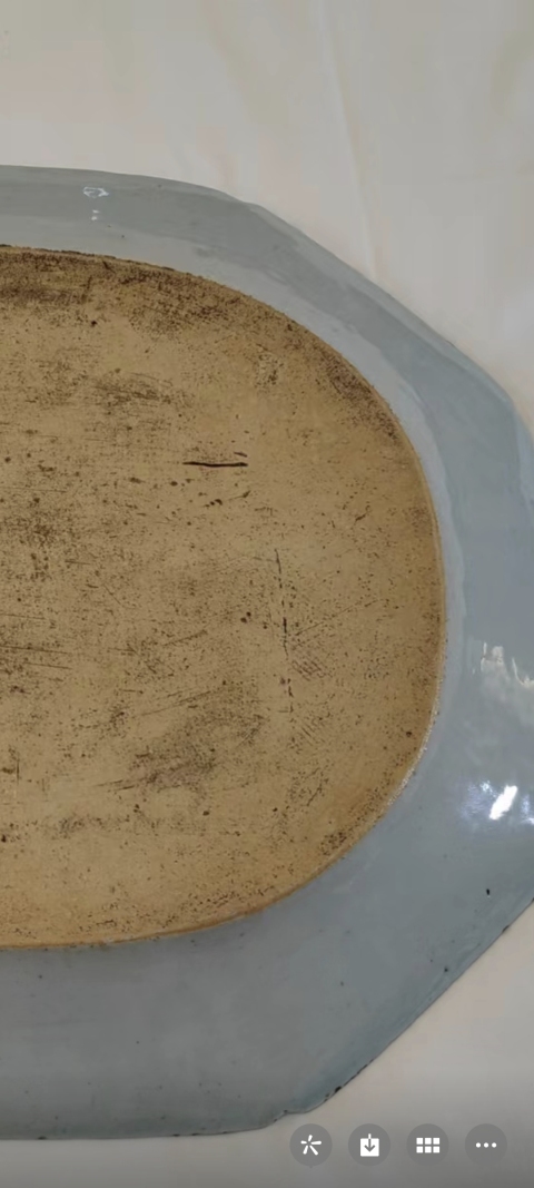 古玩陶瓷乾隆亭臺樓閣山水盤拍賣，當前價格1200元