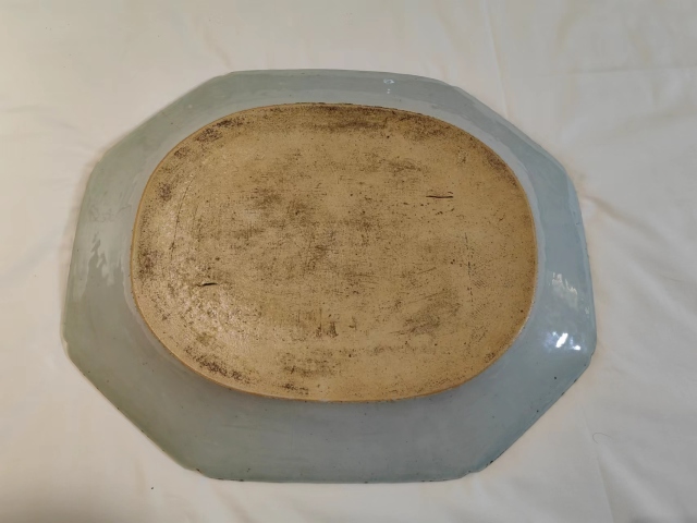 古玩陶瓷乾隆亭臺樓閣山水盤拍賣，當前價格1200元