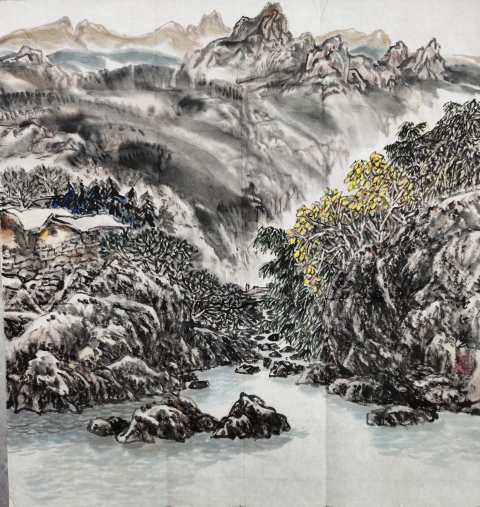 古玩字畫北京工藝美術出版社主編賈德江《山水》拍賣，當前價格16999元