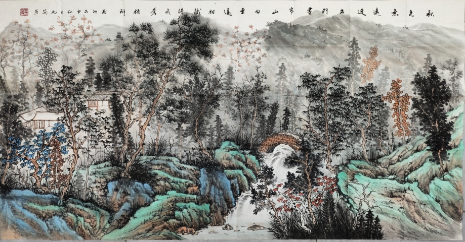 古玩字畫著名書(shū)畫家 司松筠《秋色蒼梧間梧間》拍賣，當(dāng)前價(jià)格6999元