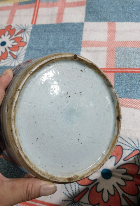 古玩陶瓷青花鳳眼紋罐拍賣,當前價格800元