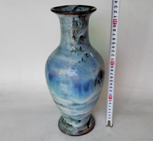 古玩陶瓷石灣窯鈞釉撇口瓶拍賣,當前價格1200元