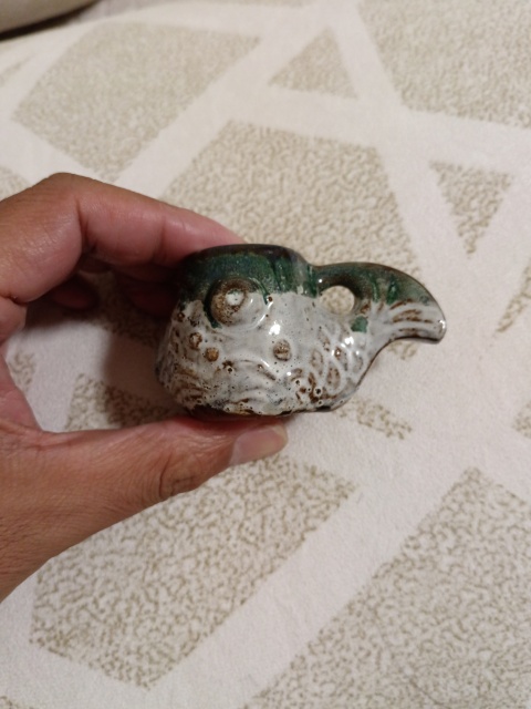 古玩陶瓷人面玉窯變鳥食管拍賣,當前價格860元