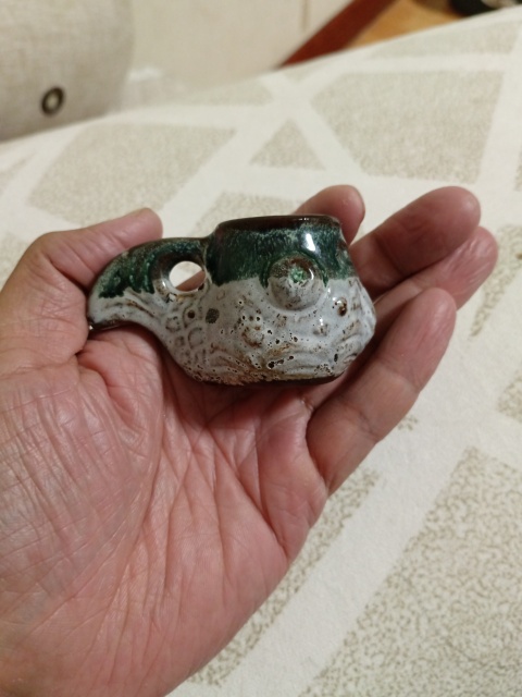 古玩陶瓷人面玉窯變鳥食管拍賣,當前價格860元