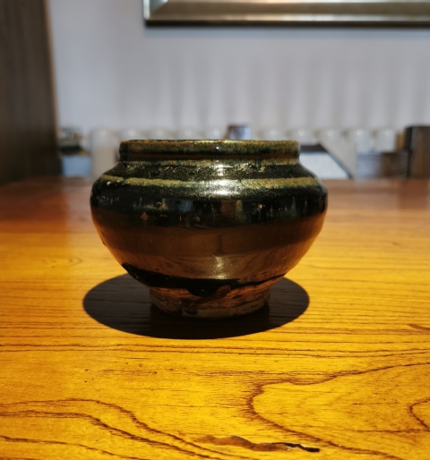 元代.磁州窯窯變黑釉豐肩茶入拍賣，當前價格496元