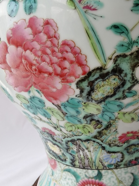 古玩陶瓷清 粉彩花鳥花卉紋將軍罐拍賣,當前價格30000元