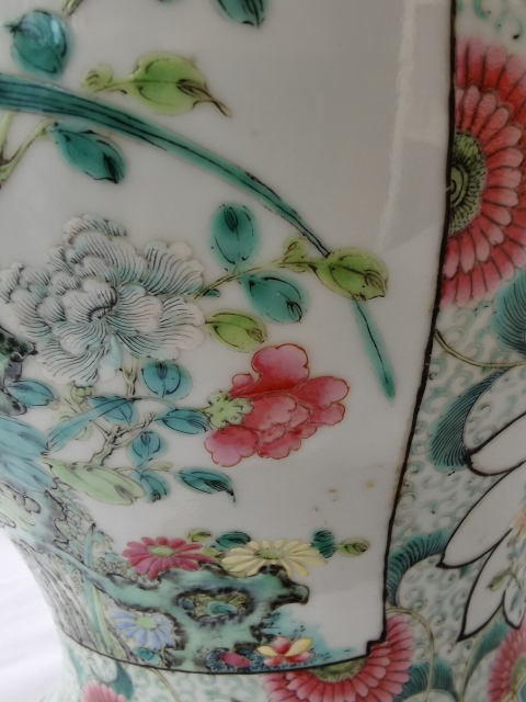 古玩陶瓷清 粉彩花鳥花卉紋將軍罐拍賣,當前價格30000元