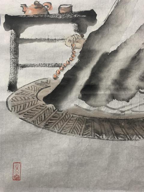 古玩字畫人物畫家王銘 茶禪一味圖拍賣,當前價格388元