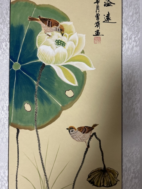 古玩字畫曾娟老師工筆花鳥立軸拍賣,當前價格657元