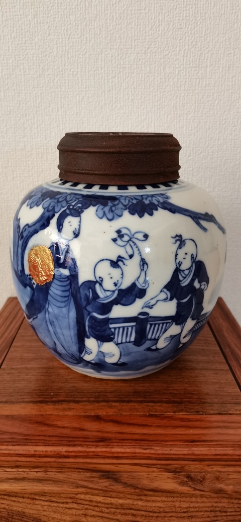 古玩陶瓷青花人物罐拍賣，當前價格4000元