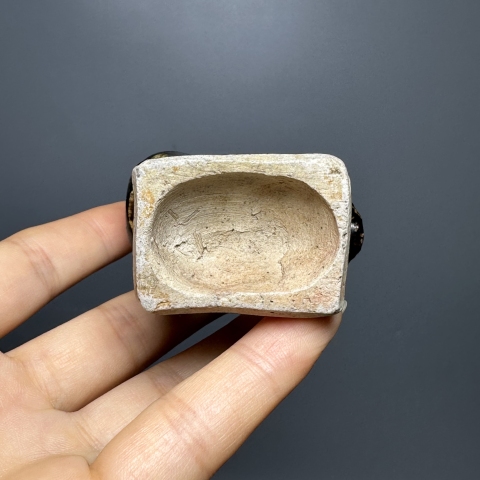 古玩陶瓷明代耀州窯黑釉獅子造像（館藏級精品）拍賣，當前價格6800元