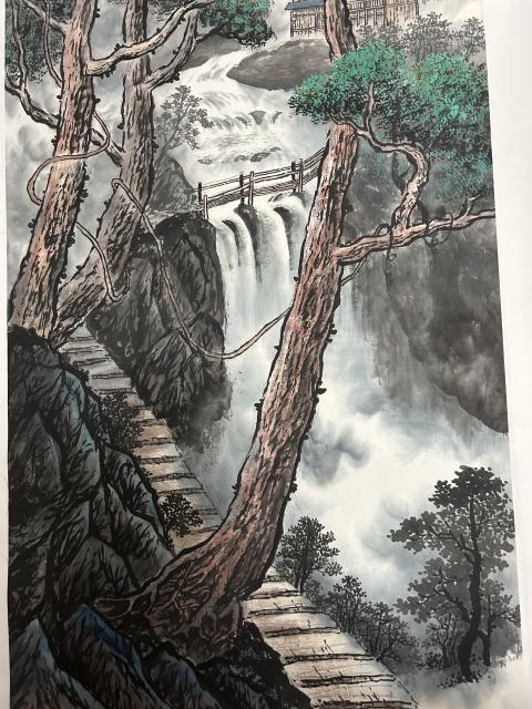 古玩字畫(huà)葉善華《風(fēng)景圖》拍賣(mài)，當(dāng)前價(jià)格850元