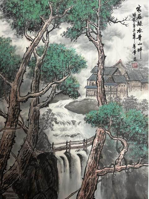 古玩字畫(huà)葉善華《風(fēng)景圖》拍賣(mài)，當(dāng)前價(jià)格850元