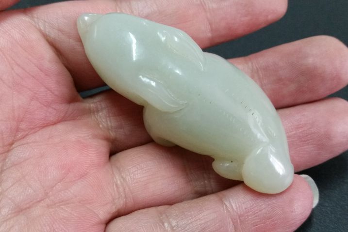 古玩玉器和田玉雕“金蟾”把件拍賣,當前價格580元