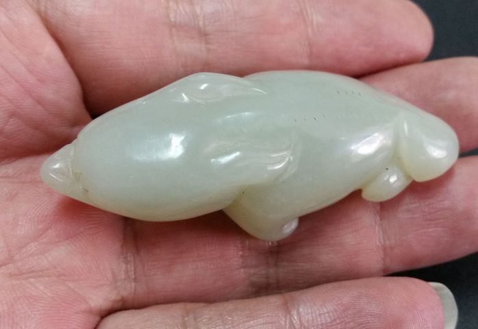 古玩玉器和田玉雕“金蟾”把件拍賣,當前價格580元
