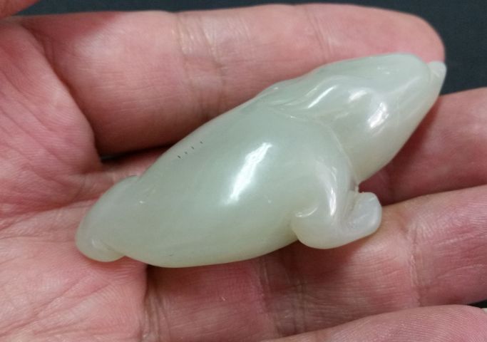 古玩玉器和田玉雕“金蟾”把件拍賣,當前價格580元